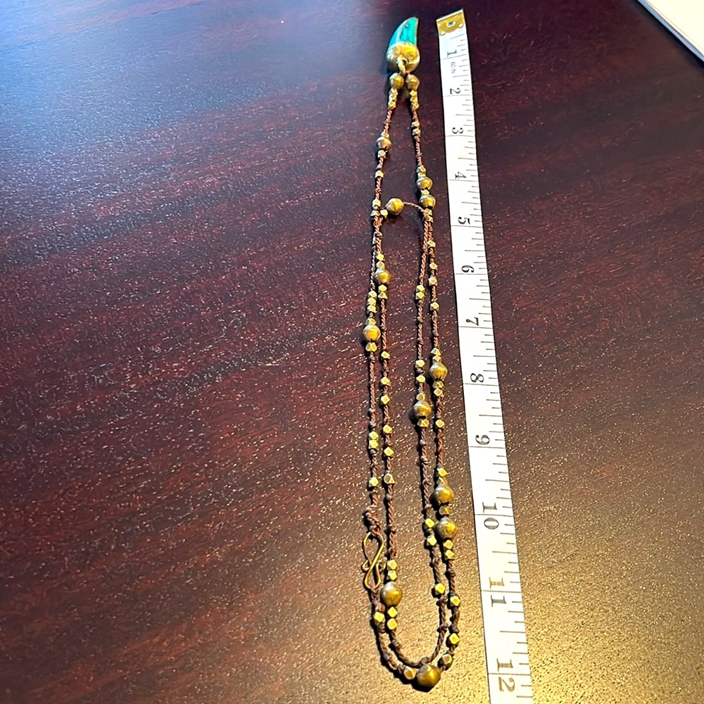 💠NWOT💠Gold Inlay Turquoise Italian Horn Necklace💠 - Picture 10 of 10